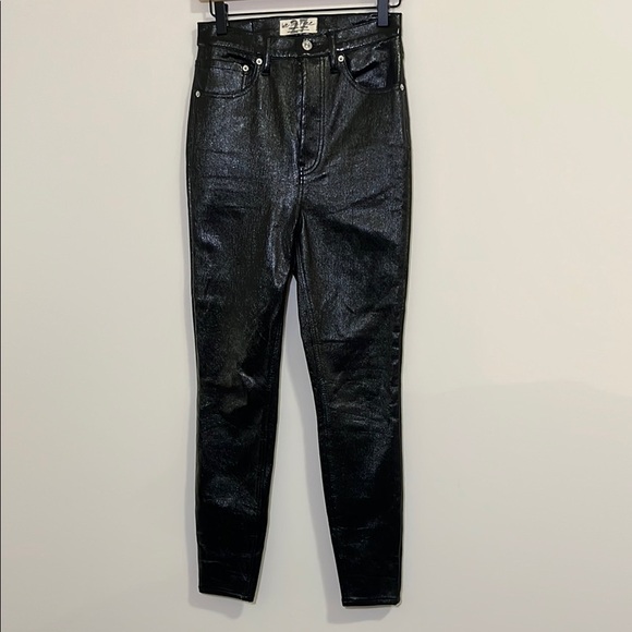 Free People Liquid Black High-Waisted Jeans Skinny Jeans, Womens 27 - Picture 1 of 7